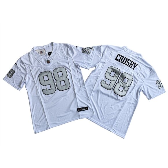 Mens Youths Kids Womens 98 Maxx Crosby Stitched White Jersey